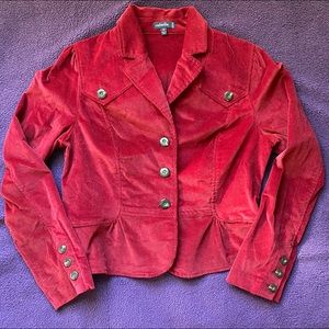 Cherry red corduroy Rafaella jacket - size 12 (M)